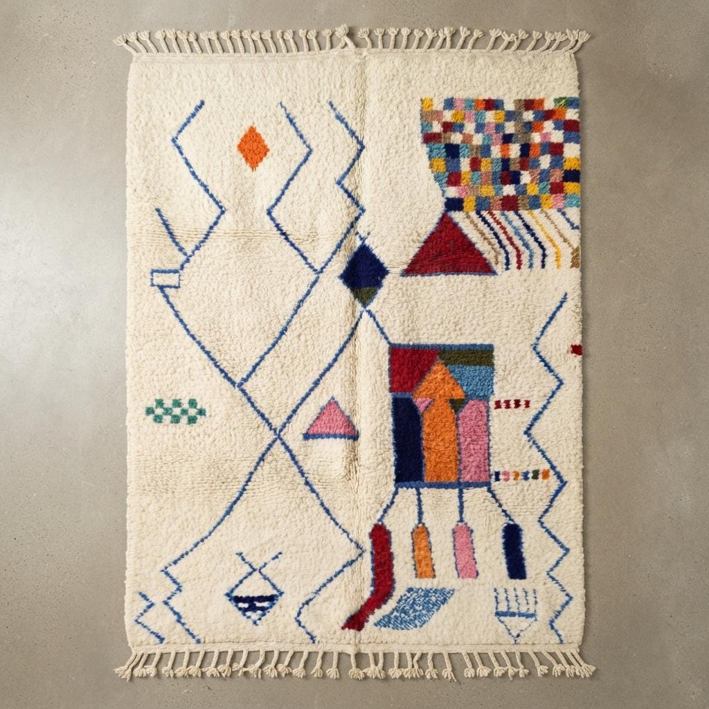 Authentic Beni Ourain Rug – Minimalist Boho Wool