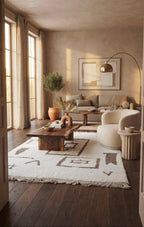 Handwoven Beni Ourain Wool Rug – Authentic Moroccan Berber Rug for Modern Living Room Decor