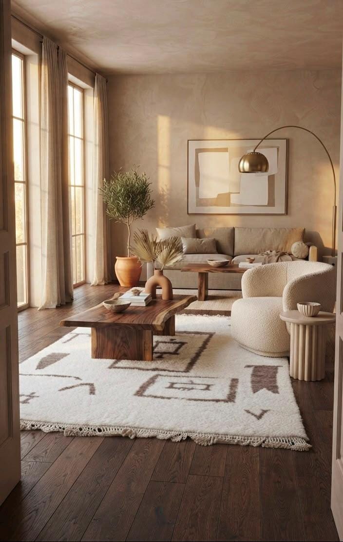 Handwoven Beni Ourain Wool Rug – Authentic Moroccan Berber Rug for Modern Living Room Decor