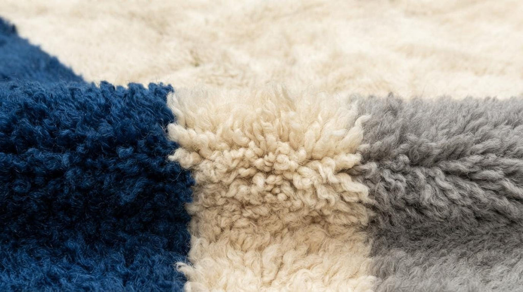Morrocan Rug, Geometric Area Rug, Plush Hand-Tufted Boho Wool Rug
