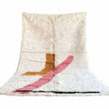 Hand-Knotted Moroccan Wool Rug | Abstract Geometric Mustard, Pink, Black Shapes