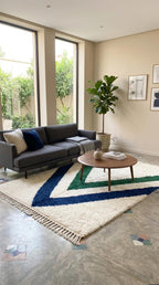 Hand-Tufted Moroccan Rug, Chevron Shag Rug, Boho Geometric Stripe Decor