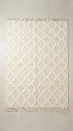 Hand-Woven Moroccan Wool Rug, Tribal Berber Design, Atlas Mountains Home Decor