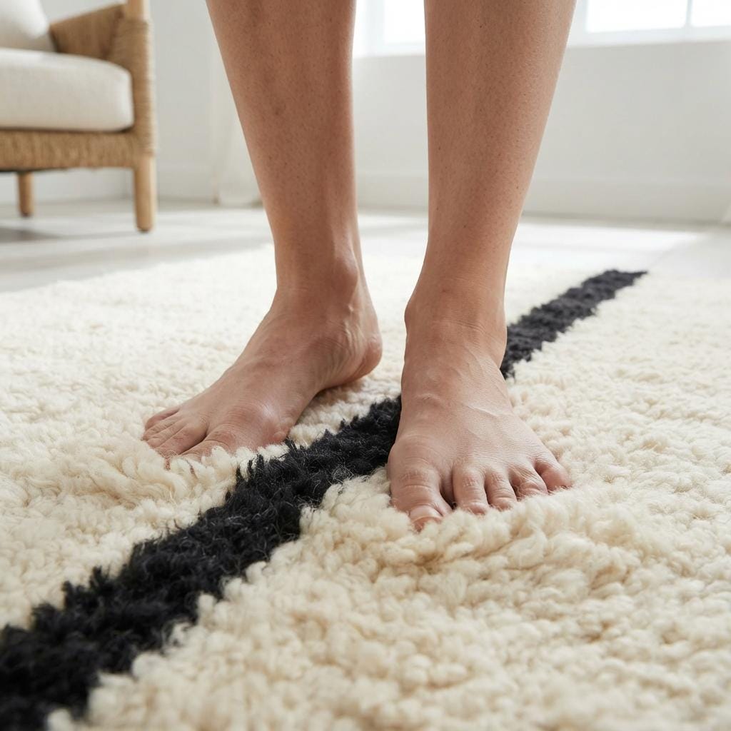 Moroccan Cream Shag Rug – Authentic Beni Ourain
