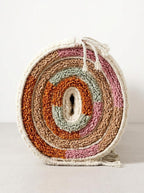 Hand-Knotted Moroccan Rug – Organic Wool Geometric Stripe Tassel Fringe