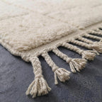 Moroccan Rug, Cream  authentic Wool Beni Ourain Rug, Authentic Moroccan Geometric Carpet