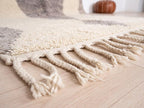 Hand-Knotted Moroccan Diamond Rug – Organic Wool, Charcoal Cream