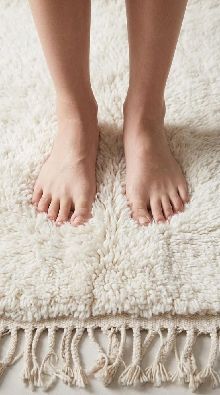 Moroccan Wool Rug, Cream  authentic Wool Beni Ourain Rug