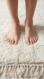 Moroccan Wool Rug, Cream  authentic Wool Beni Ourain Rug