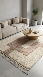 Handmade Beni Ourain Rug – Geometric Boho Carpet
