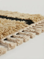 Hand-Knotted Moroccan Rug – Cream Wool Geometric Berber Area Carpet