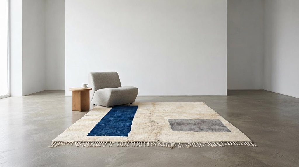 Morrocan Rug, Geometric Area Rug, Plush Hand-Tufted Boho Wool Rug