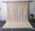 Moroccan Rug, Cream  authentic Wool Beni Ourain Rug, Authentic Moroccan Geometric Carpet