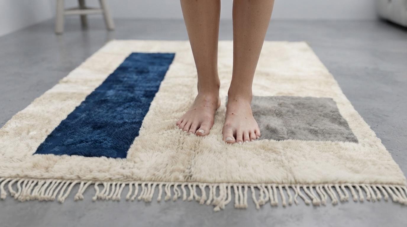 Morrocan Rug, Geometric Area Rug, Plush Hand-Tufted Boho Wool Rug