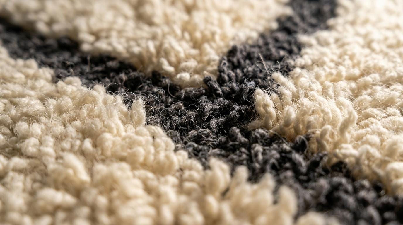 Hand-Knotted Wool Geometric Rug – Cream, Brown, Beige Modern Moroccan Area Rug