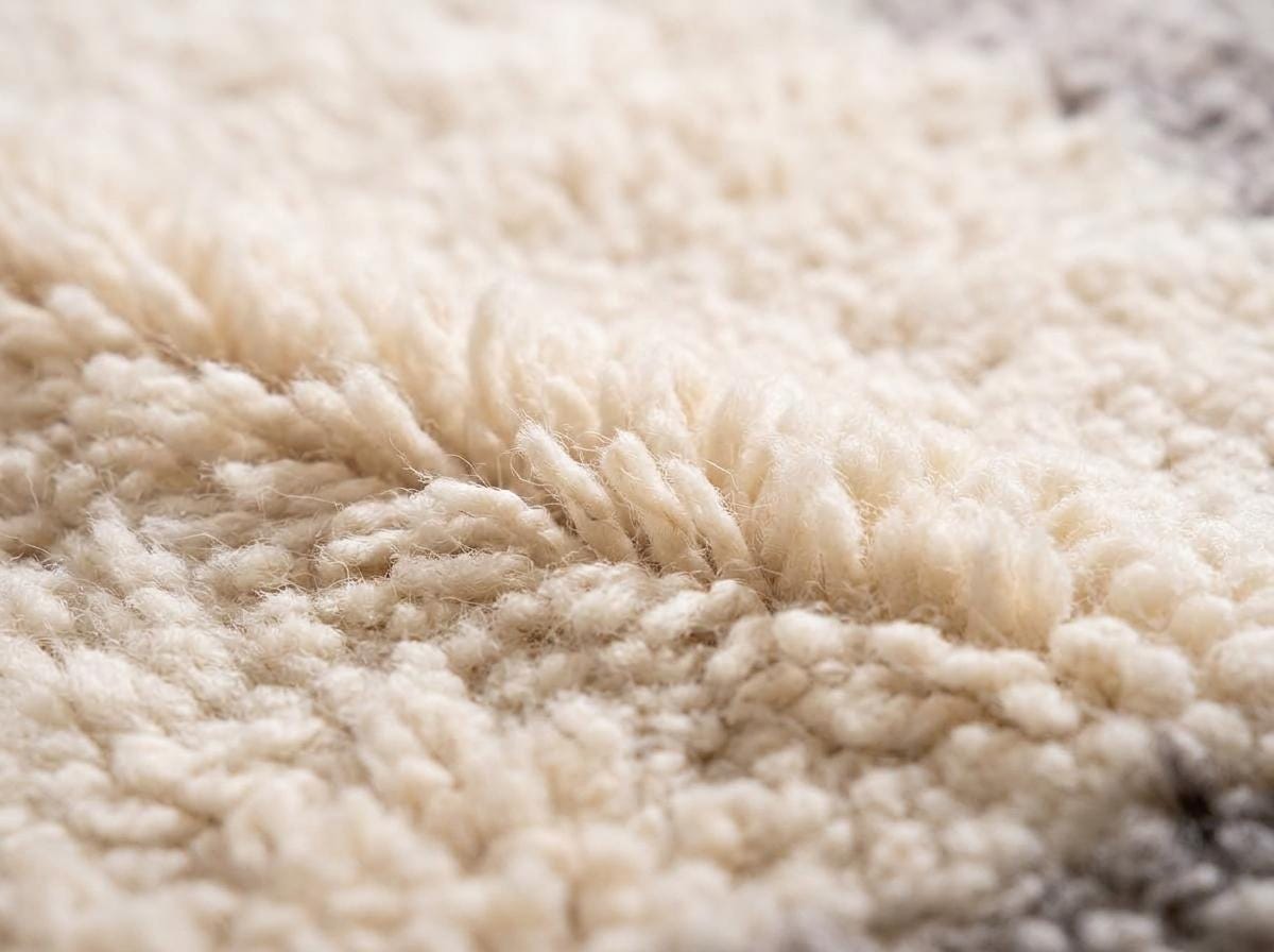 Hand-Knotted Moroccan Diamond Rug – Organic Wool, Charcoal Cream