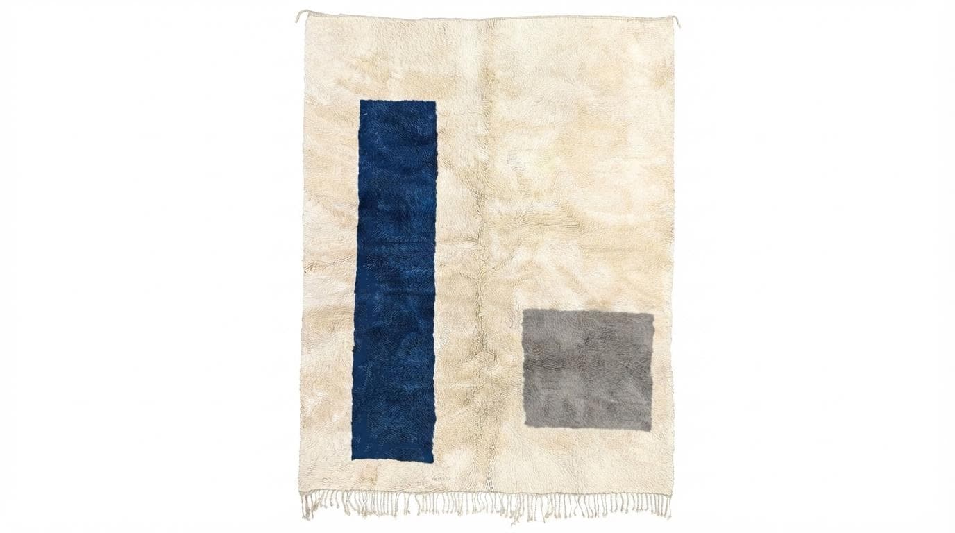 Morrocan Rug, Geometric Area Rug, Plush Hand-Tufted Boho Wool Rug