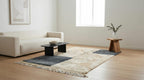 Hand-Knotted Moroccan  Gray  Area Rug - Plush Cream Wool Berber Style - Minimalist Hand-Tufted Floor Decor for Modern Homes