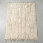 Moroccan Rug, Cream  authentic Wool Beni Ourain Rug, Authentic Moroccan Geometric Carpet