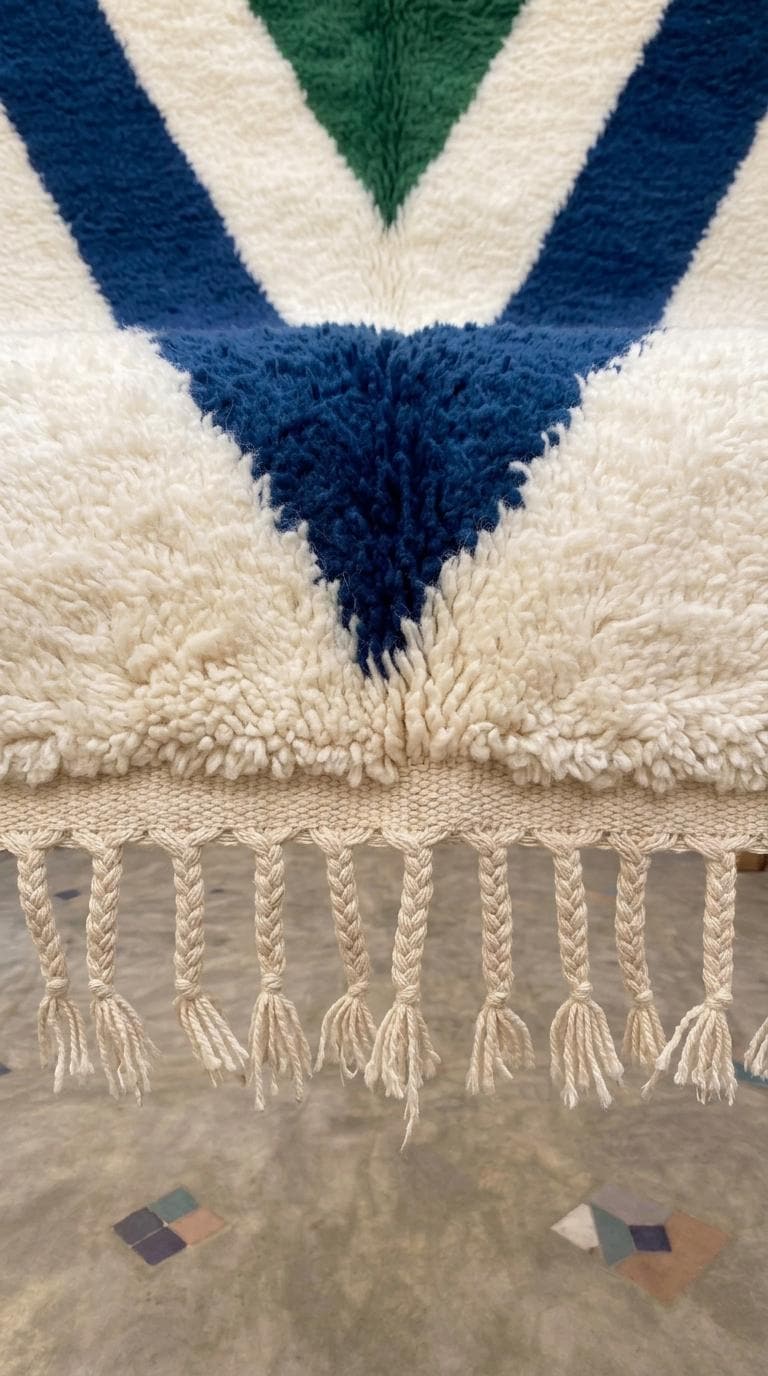 Hand-Tufted Moroccan Rug, Chevron Shag Rug, Boho Geometric Stripe Decor