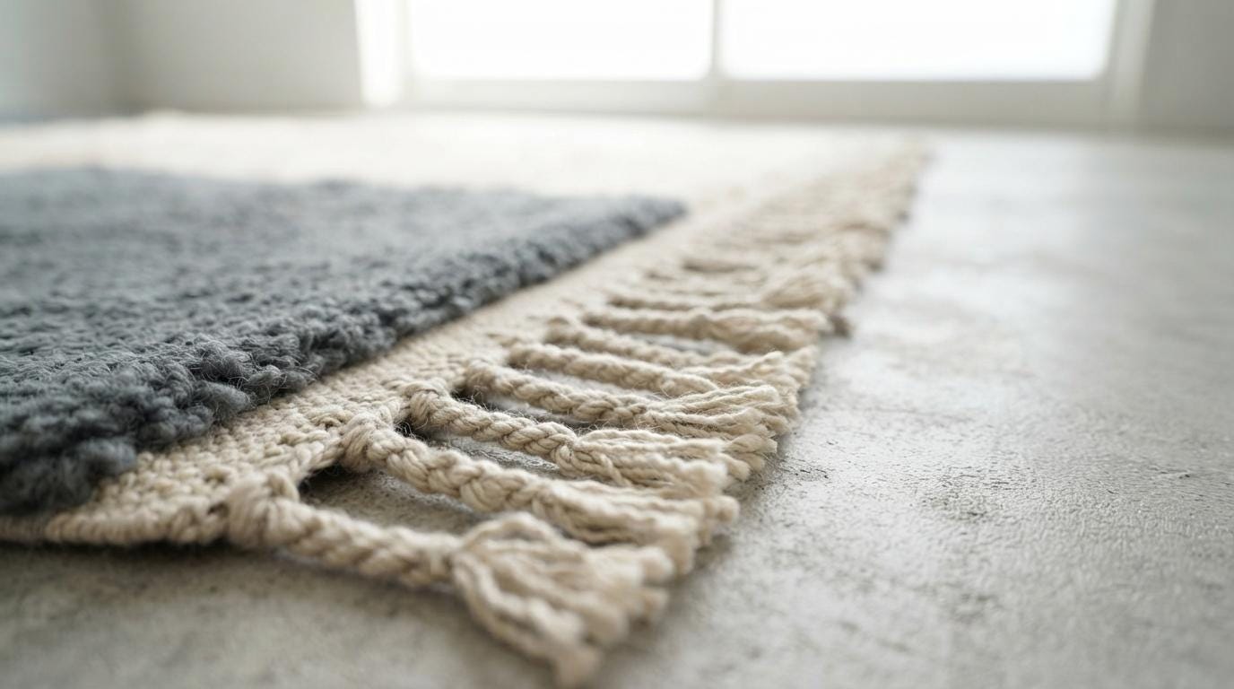 Hand-Knotted Moroccan  Gray  Area Rug - Plush Cream Wool Berber Style - Minimalist Hand-Tufted Floor Decor for Modern Homes