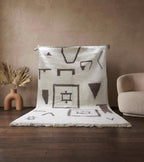 Handwoven Beni Ourain Wool Rug – Authentic Moroccan Berber Rug for Modern Living Room Decor
