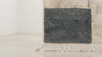 Hand-Knotted Moroccan  Gray  Area Rug - Plush Cream Wool Berber Style - Minimalist Hand-Tufted Floor Decor for Modern Homes