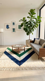 Hand-Tufted Moroccan Rug, Chevron Shag Rug, Boho Geometric Stripe Decor