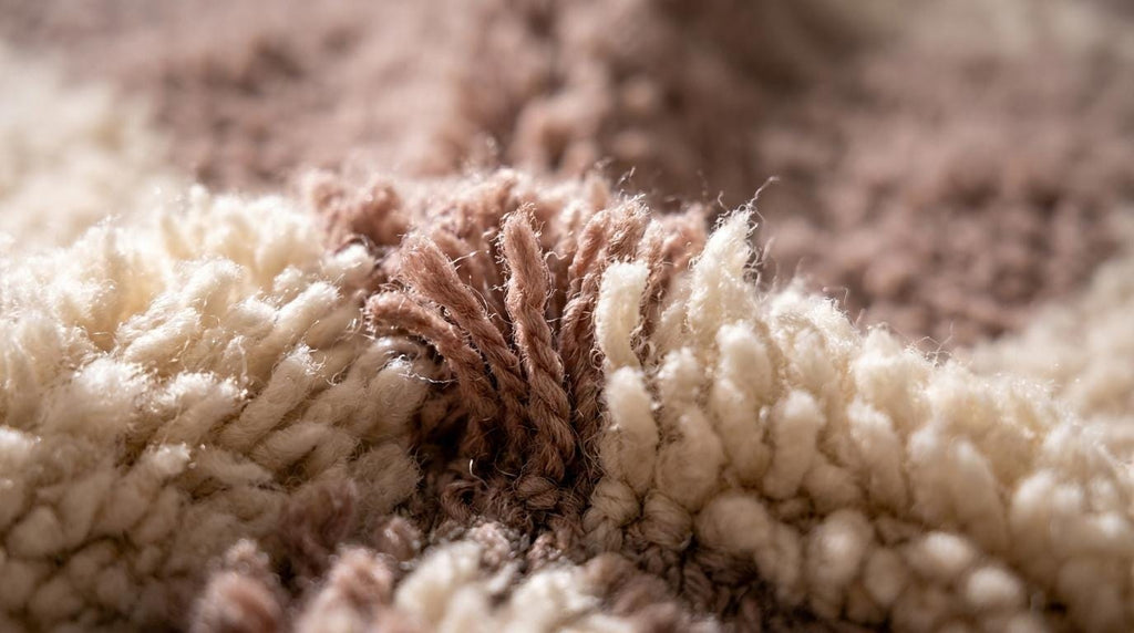Hand-Knotted Moroccan  Wool Rug | Abstract Taupe Diamonds, Cream | i Minimalist Area Rug