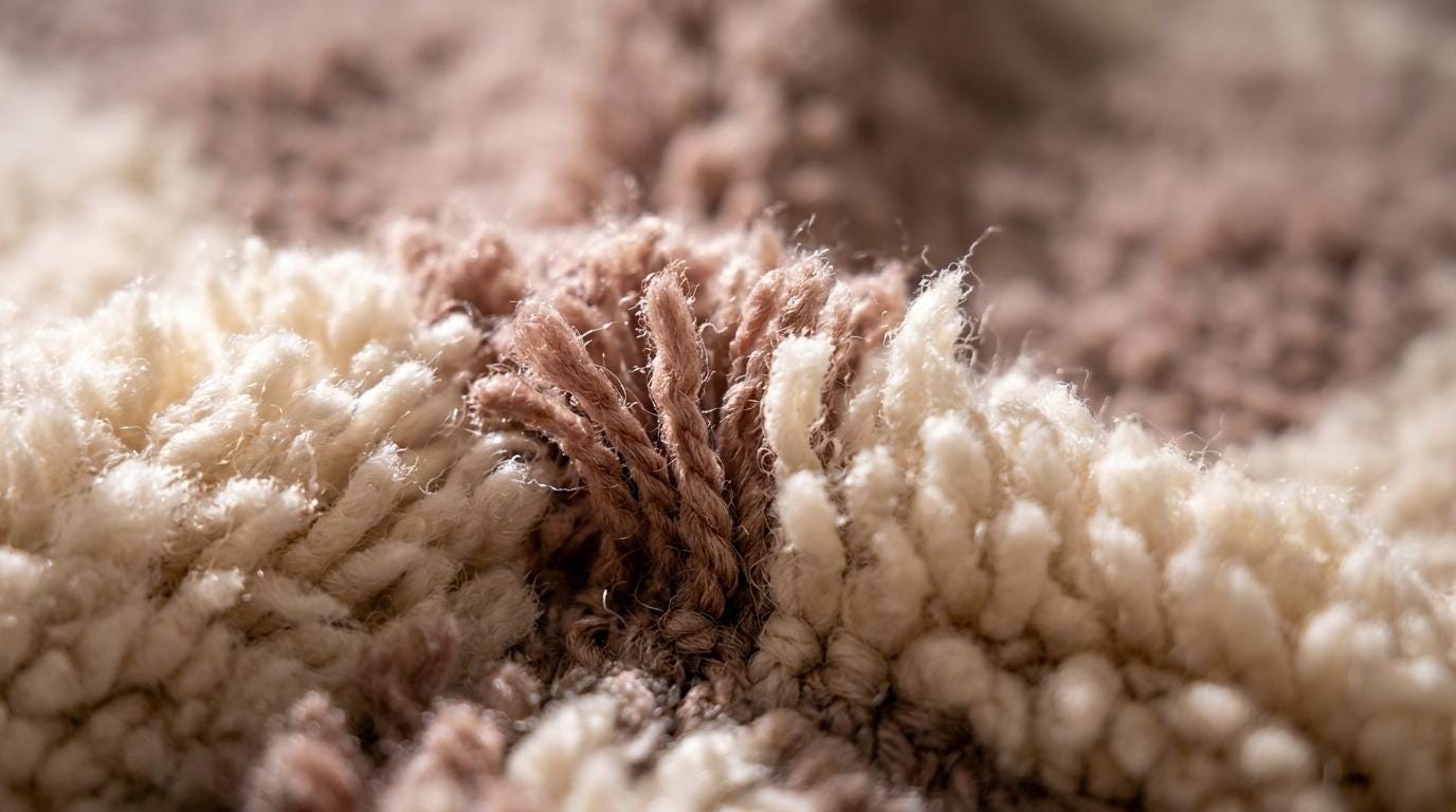 Hand-Knotted Moroccan  Wool Rug | Abstract Taupe Diamonds, Cream | i Minimalist Area Rug