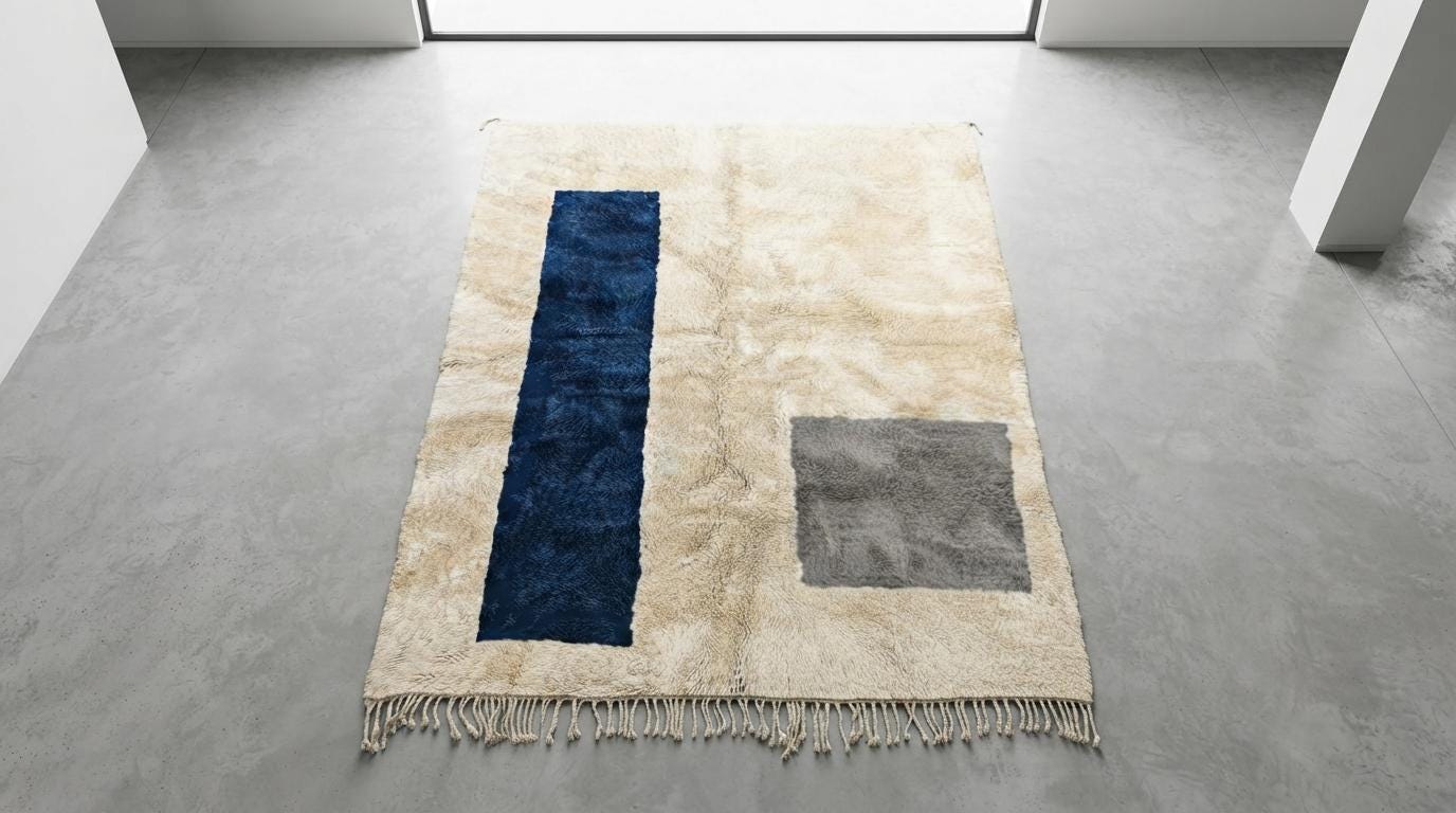 Morrocan Rug, Geometric Area Rug, Plush Hand-Tufted Boho Wool Rug