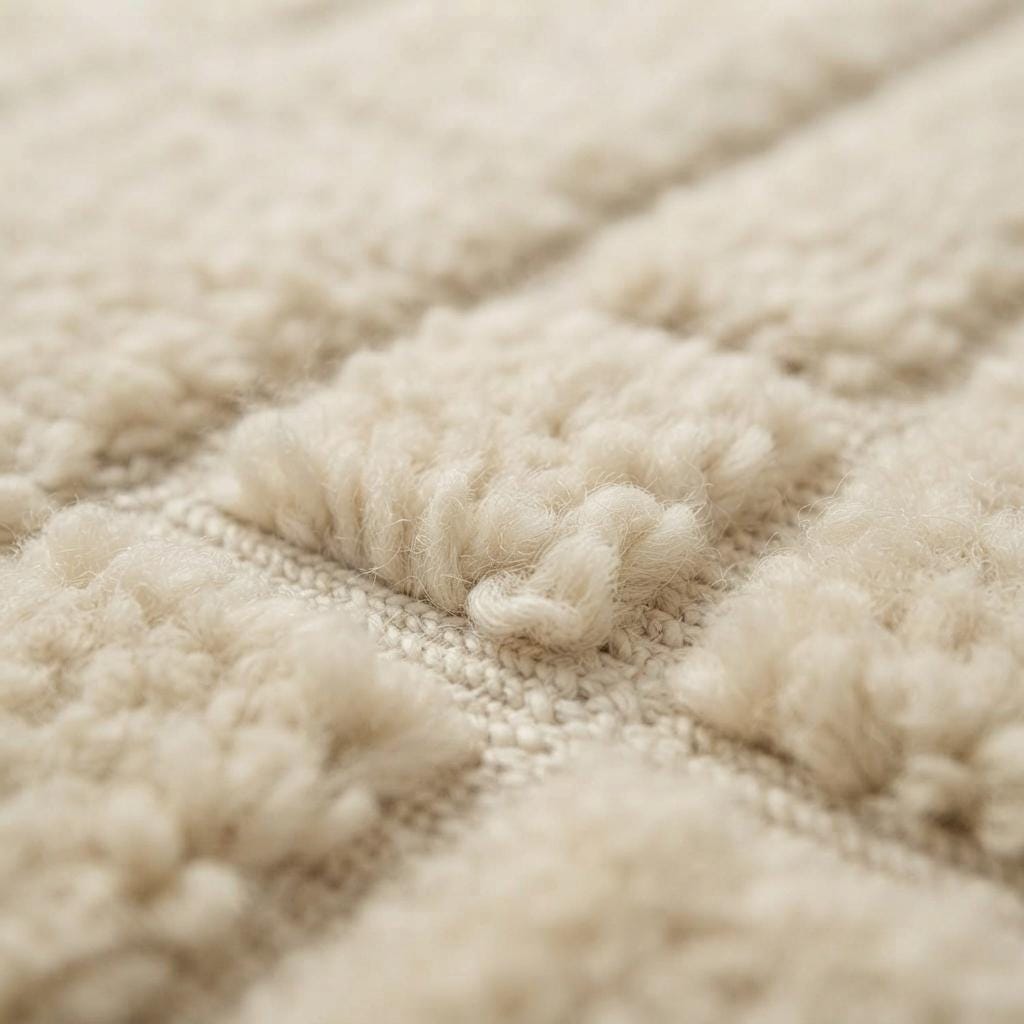 Moroccan Rug, Cream  authentic Wool Beni Ourain Rug, Authentic Moroccan Geometric Carpet