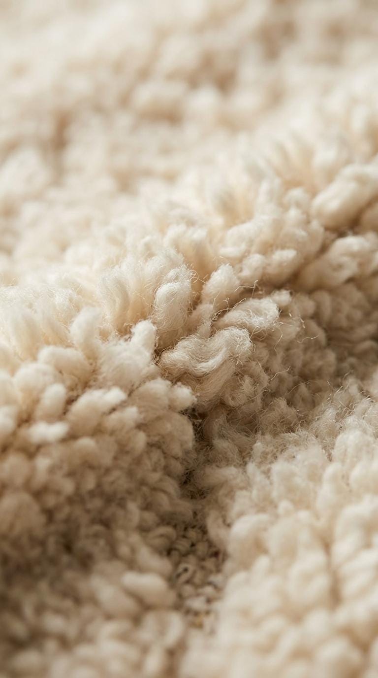 Moroccan Wool Rug, Cream  authentic Wool Beni Ourain Rug
