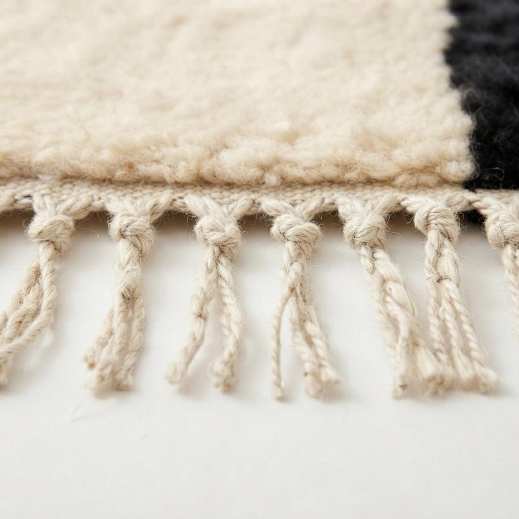 Moroccan Cream Shag Rug – Authentic Beni Ourain