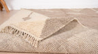 Hand-Knotted Moroccan  Wool Rug | Abstract Taupe Diamonds, Cream | i Minimalist Area Rug