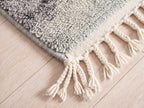Hand-Knotted Moroccan Diamond Rug – Organic Wool, Charcoal Cream