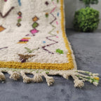 Hand-Knotted Wool  Carpet, Colorful Geometric Patterns, Bohemian Floor BerberArt