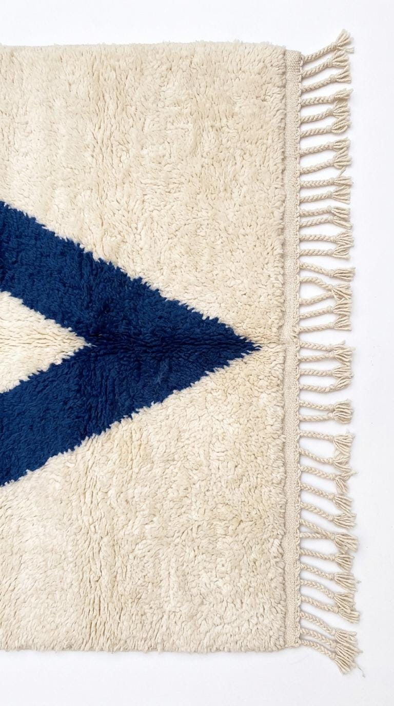 Hand-Tufted Moroccan Rug, Chevron Shag Rug, Boho Geometric Stripe Decor