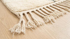 Hand-Knotted Wool Rug | Modern Moroccan Diamond Pattern, Cream Base