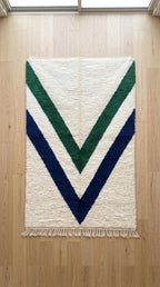 Hand-Tufted Moroccan Rug, Chevron Shag Rug, Boho Geometric Stripe Decor