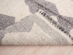 Hand-Knotted Moroccan Diamond Rug – Organic Wool, Charcoal Cream