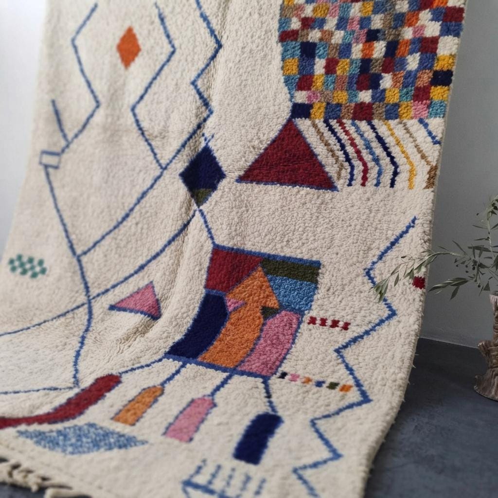 Authentic Beni Ourain Rug – Minimalist Boho Wool