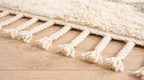 Hand-Knotted Moroccan  Wool Rug | Abstract Taupe Diamonds, Cream | i Minimalist Area Rug