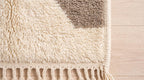 Hand-Knotted Moroccan  Wool Rug | Abstract Taupe Diamonds, Cream | i Minimalist Area Rug