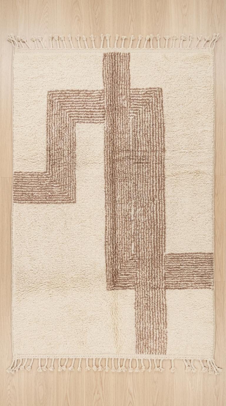 Handmade Beni Ourain Rug – Geometric Boho Carpet