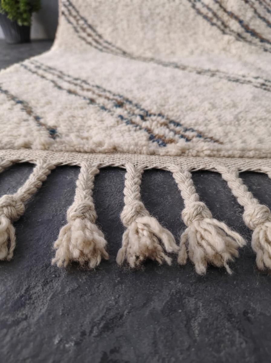 Hand-Woven Beni Ourain Moroccan Wool Rug – Authentic Area Carpet