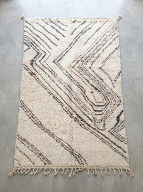Hand-Woven Beni Ourain Moroccan Wool Rug – Authentic Area Carpet