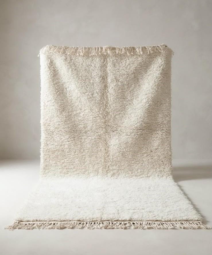 Moroccan Wool Rug, Cream  authentic Wool Beni Ourain Rug