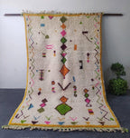 Hand-Knotted Wool  Carpet, Colorful Geometric Patterns, Bohemian Floor BerberArt