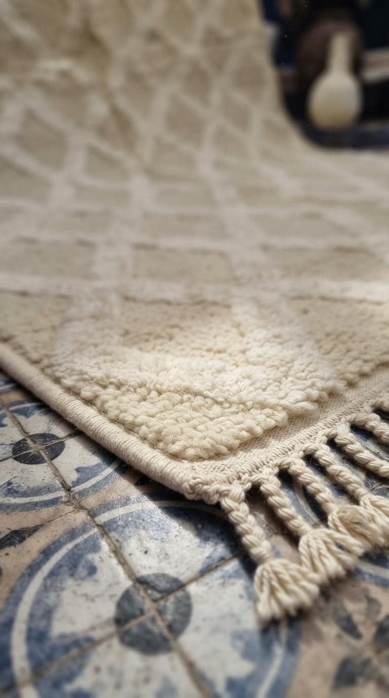 Hand-Woven Moroccan Wool Rug, Tribal Berber Design, Atlas Mountains Home Decor